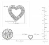 0.25 Carat (ctw) 18K White Gold Round Cut White Diamond Ladies Heart Shape Fashion Stud Earrings 1/4 CT