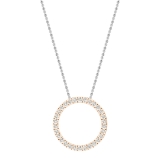 0.25 Carat (ctw) 10K Rose Gold Round Cut White Diamond Ladies Circle Pendant (Silver Chain Included) 1/4 CT