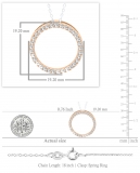 0.50 Carat (ctw) 10K Rose Gold Round Cut White Diamond Ladies Circle Pendant (Silver Chain Included) 1/2 CT