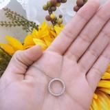 0.33 Carat (ctw) 10K White Gold Round Cut White Diamond Ladies Circle Pendant (Silver Chain Included) 1/3 CT