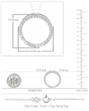 0.50 Carat (ctw) 10K Yellow Gold Round Cut White Diamond Ladies Circle Pendant (Silver Chain Included) 1/2 CT