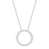 0.25 Carat (ctw) 14K White Gold Round Cut White Diamond Ladies Circle Pendant (Silver Chain Included) 1/4 CT