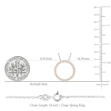 0.25 Carat (ctw) 18K Rose Gold Round Cut White Diamond Ladies Circle Pendant (Silver Chain Included) 1/4 CT