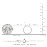 0.25 Carat (ctw) 18K White Gold Round Cut White Diamond Ladies Circle Pendant (Silver Chain Included) 1/4 CT