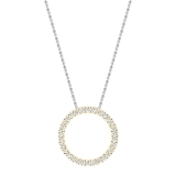 0.25 Carat (ctw) 18K Yellow Gold Round Cut White Diamond Ladies Circle Pendant (Silver Chain Included) 1/4 CT