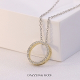 0.25 Carat (ctw) 18K Yellow Gold Round Cut White Diamond Ladies Circle Pendant (Silver Chain Included) 1/4 CT