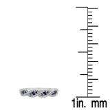 0.35 Carat (ctw) 10K White Gold Round Blue Sapphire & White Diamond Ladies Bridal Stackable Anniversary Wedding Band Swirl Ring