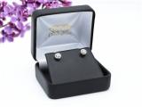 Round White Diamond Centre Halo Illusion Set with Sided Rectangular Grooves Stud Earrings for Women (0.20 ctw, Color I-J, Clarity I2-I3) in 10K Yellow Gold in Push Back