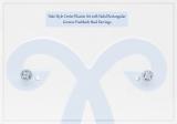 Round White Diamond Centre Halo Illusion Set with Sided Rectangular Grooves Stud Earrings for Women (0.20 ctw, Color I-J, Clarity I1-I2) in 14K White Gold in Push Back