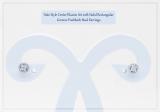 Round White Diamond Centre Halo Illusion Set with Sided Rectangular Grooves Stud Earrings for Women (0.20 ctw, Color I-J, Clarity I1-I2) in 18K Rose Gold in Push Back