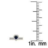 1.05 Carat (ctw) 10K Yellow Gold Heart Cut Blue Sapphire & Round Cut White Diamond Ladies Heart Shaped Bridal Engagement Ring With Matching Band Set 1 CT