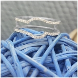 0.20 Carat (ctw) 10K White Gold Round White Diamond Ladies Anniversary Wedding Band Enhancer Guard Double Ring 1/5 CT