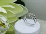 0.20 Carat (ctw) 10K White Gold Round White Diamond Ladies Anniversary Wedding Band Enhancer Guard Double Ring 1/5 CT