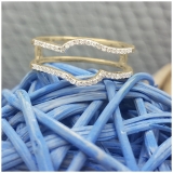 0.20 Carat (ctw) 10K Yellow Gold Round White Diamond Ladies Anniversary Wedding Band Enhancer Guard Double Ring 1/5 CT