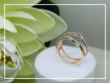 0.20 Carat (ctw) 14K Rose Gold Round White Diamond Ladies Anniversary Wedding Band Enhancer Guard Double Ring 1/5 CT
