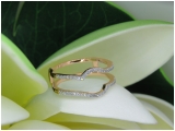 0.20 Carat (ctw) 14K Rose Gold Round White Diamond Ladies Anniversary Wedding Band Enhancer Guard Double Ring 1/5 CT