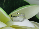 0.20 Carat (ctw) 14K White Gold Round White Diamond Ladies Anniversary Wedding Band Enhancer Guard Double Ring 1/5 CT