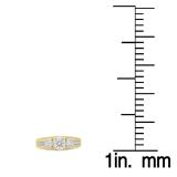 1.40 Carat (ctw) 14K Yellow Gold Round White Diamond 3 Stone Ladies Promise Bridal Engagement Ring