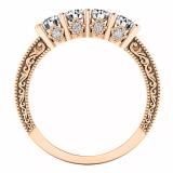 0.75 Carat (ctw) 10K Rose Gold Round White Diamond Ladies Anniversary Wedding Stackable Band Ring 3/4 CT