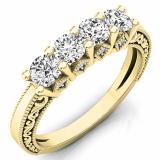 0.75 Carat (ctw) 14K Yellow Gold Round White Diamond Ladies Anniversary Wedding Stackable Band Ring 3/4 CT