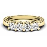 0.75 Carat (ctw) 14K Yellow Gold Round White Diamond Ladies Anniversary Wedding Stackable Band Ring 3/4 CT