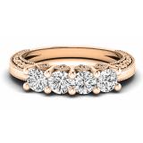 0.75 Carat (ctw) 18K Rose Gold Round White Diamond Ladies Anniversary Wedding Stackable Band Ring 3/4 CT