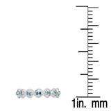 0.10 Carat (ctw) Sterling Silver Round Blue Diamond Ladies Anniversary Wedding Stackable Band Ring 1/10 CT