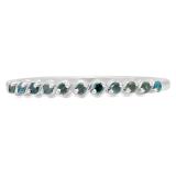 0.12 Carat (ctw) Sterling Silver Round Blue Diamond Ladies Anniversary Wedding Band Stackable Ring