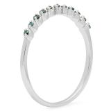 0.12 Carat (ctw) Sterling Silver Round Blue Diamond Ladies Anniversary Wedding Band Stackable Ring