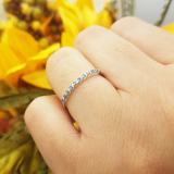 0.12 Carat (ctw) Sterling Silver Round Blue Diamond Ladies Anniversary Wedding Band Stackable Ring