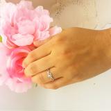 0.15 Carat (ctw) 10K White Gold Round Cut Diamond Ladies Twisted Swirl Split Shank Bridal Engagement Ring