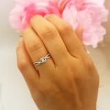0.15 Carat (ctw) 10K White Gold Round Cut Diamond Ladies Twisted Swirl Split Shank Bridal Engagement Ring
