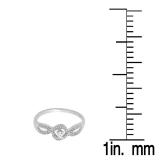 0.15 Carat (ctw) 10K White Gold Round Cut Diamond Ladies Twisted Swirl Split Shank Bridal Engagement Ring