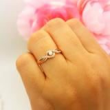 0.15 Carat (ctw) 10K Rose Gold Round White Diamond Ladies Swirl Split Shank Bridal Promise Engagement Ring