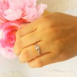 0.15 Carat (ctw) 14K Rose Gold Round White Diamond Ladies Swirl Split Shank Bridal Promise Engagement Ring