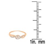 0.15 Carat (ctw) 14K Rose Gold Round White Diamond Ladies Swirl Split Shank Bridal Promise Engagement Ring
