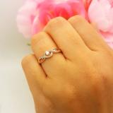 0.15 Carat (ctw) 14K Rose Gold Round White Diamond Ladies Swirl Split Shank Bridal Promise Engagement Ring