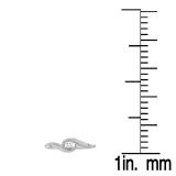 0.15 Carat (ctw) 10K White Gold Round White Diamond Ladies Swirl Split Shank Bridal Promise Engagement Ring