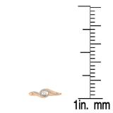0.15 Carat (ctw) 14K Rose Gold Round White Diamond Ladies Swirl Split Shank Bridal Promise Engagement Ring