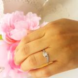 0.15 Carat (ctw) 14K White Gold Round White Diamond Ladies Swirl Split Shank Bridal Promise Engagement Ring