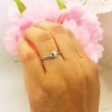 0.15 Carat (ctw) 14K White Gold Round White Diamond Ladies Swirl Split Shank Bridal Promise Engagement Ring