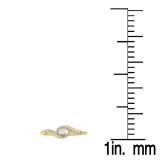 0.15 Carat (ctw) 18K Yellow Gold Round White Diamond Ladies Swirl Split Shank Bridal Promise Engagement Ring