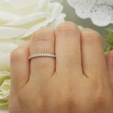 0.15 Carat (ctw) 10K White Gold Round Cut White Diamond Ladies Anniversary Wedding Stackable Band