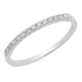 0.15 Carat (ctw) 14K White Gold Round Cut White Diamond Ladies Anniversary Wedding Stackable Band