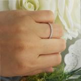 0.15 Carat (ctw) 14K White Gold Round Cut White Diamond Ladies Anniversary Wedding Stackable Band