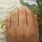 0.15 Carat (ctw) 14K White Gold Round Cut White Diamond Ladies Anniversary Wedding Stackable Band
