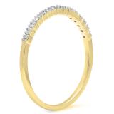 0.15 Carat (ctw) 14K Yellow Gold Round Cut White Diamond Ladies Anniversary Wedding Stackable Band
