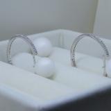 0.55 Carat (ctw) 14K White Gold Round White Diamond Ladies In and Out Fashion Hoop Earrings 1/2 CT
