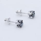 0.58 Carat (ctw) 10K White Gold Round Black Diamond Ladies Stud Earrings 1/2 ct