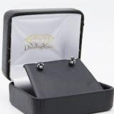 0.58 Carat (ctw) 10K White Gold Round Black Diamond Ladies Stud Earrings 1/2 ct